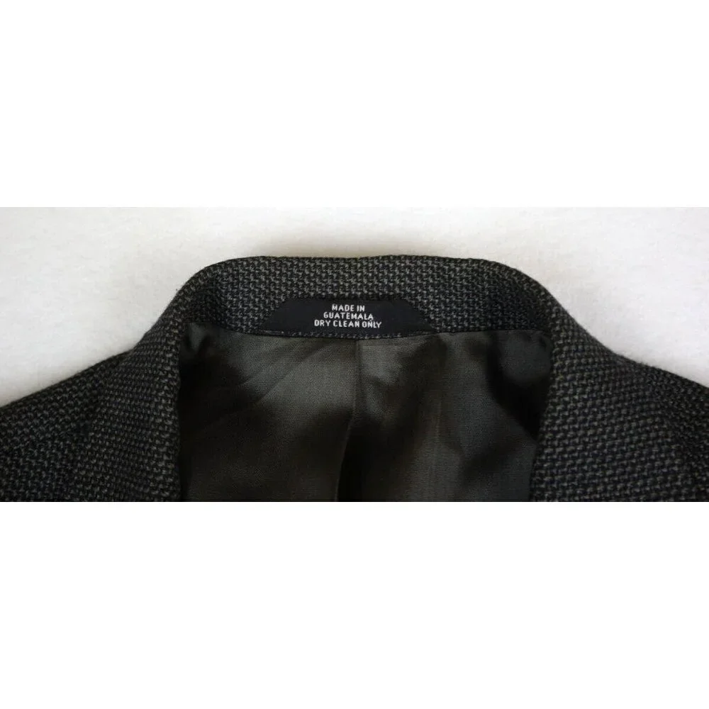 HAGGAR - MEN'S GRAY WOVEN WOOL BLEND BLAZER JACKET - SIZE 42L